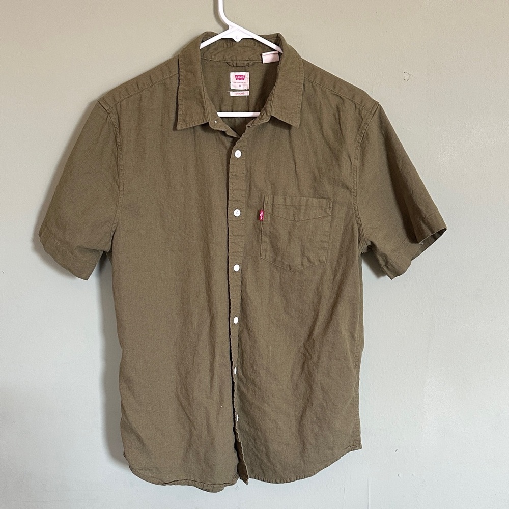 Levi's Men's Khaki Short Sleeve Button-Down Shirt